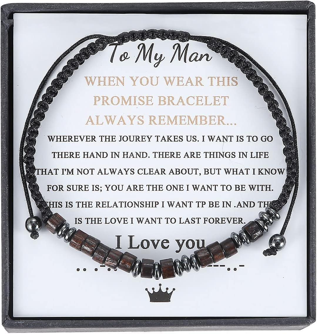 Maromalife To My Son - I Love You Morse Code Bracelet, Adjustable Inspirational Beaded Morse Code Bracelets, Personalized Men Bracelet, Back to Sch...