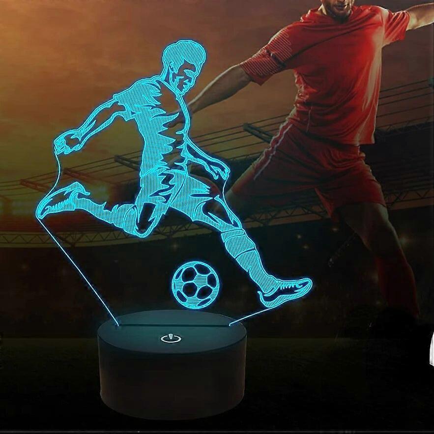 Lahdek Nighdn 3D Night Lights Football LED Illusion Lamp 7 Colors Change Nightlight Bedroom Decor Birthday Christmas Gifts for Kids