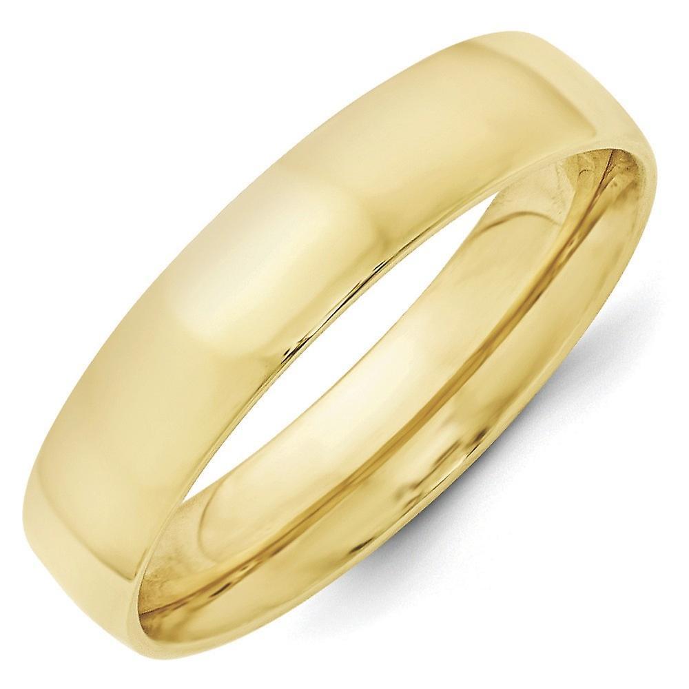 JewelryWeb 10k Yellow Gold Solid Polished Engravable Lightweight 5mm Ltw Comfort Fit Band Ring Jewelry for Women - Ring Size: 4 to 7