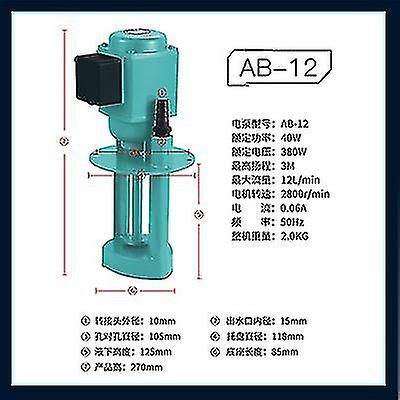 Guangzhou Yunlan Trading Co., Machine Tool Cooling Oil Pump  40w Lathe Grinder Water Pump Ab-12/db-12  Three-phase Electric AB-12 380V