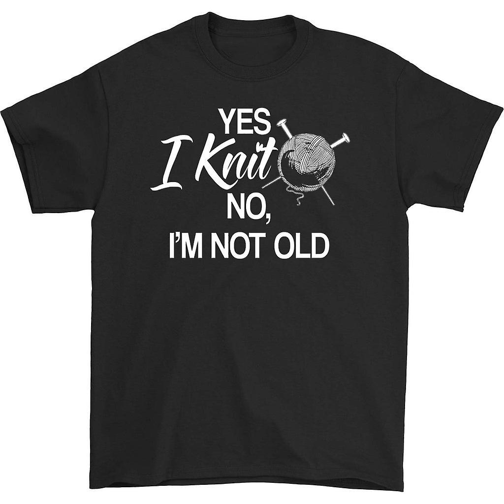 HISHARK Yes i knit no i'm not old t-shirt black