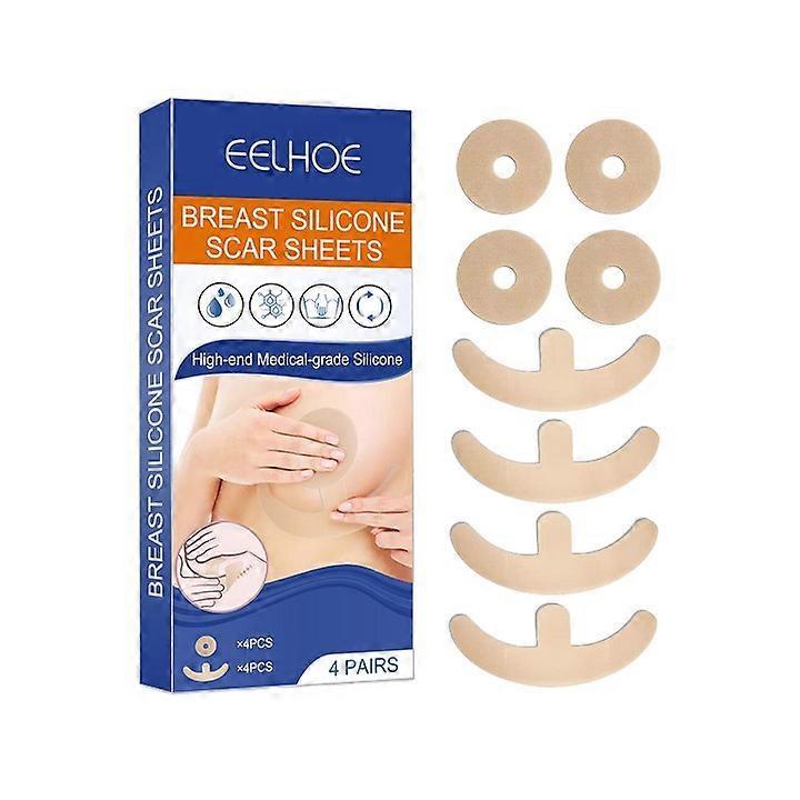 Zhiyi Silicone Scar Sheets Silicone Scar Sheets for Breast 8 Pack Breast Reduction After Surgery for Scars, Scar Removal Sheets, 4 Areola Soft Stri...