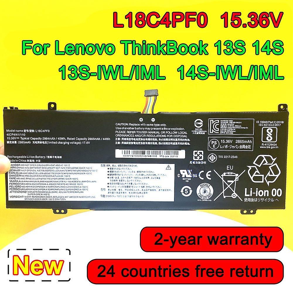 Dinoply New Laptop Battery For Lenovo Thinkbook 13s 14s 13s-iml 13s-iwl 14s-iwl 14s-iml L18c4pf0 L18m4pf0 L18d4pf0 15.36v 2964mah