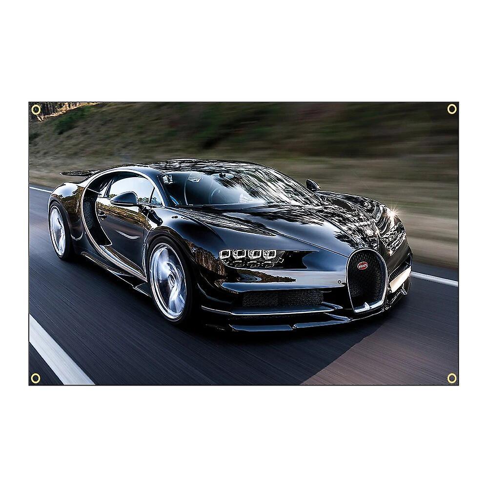 Scitoo Election  90x150cm Bugatti Chiron Racing Car Supercar Automobile Interior Decoration Banner Tapestry 4 holes in 4 corners 90 x 150cm