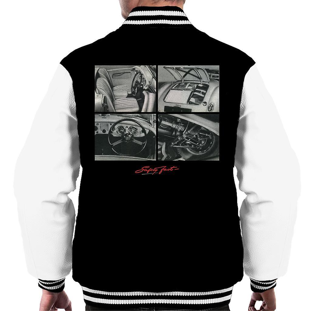 MG Safety Fast Montage British Motor Heritage Men's Varsity Jacket Black/White X-Large