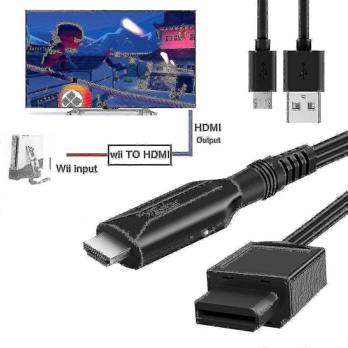 Asiv Hd Wii To Hdmi Adapter Converter With Usb Cable High Speed Game Convers Cord