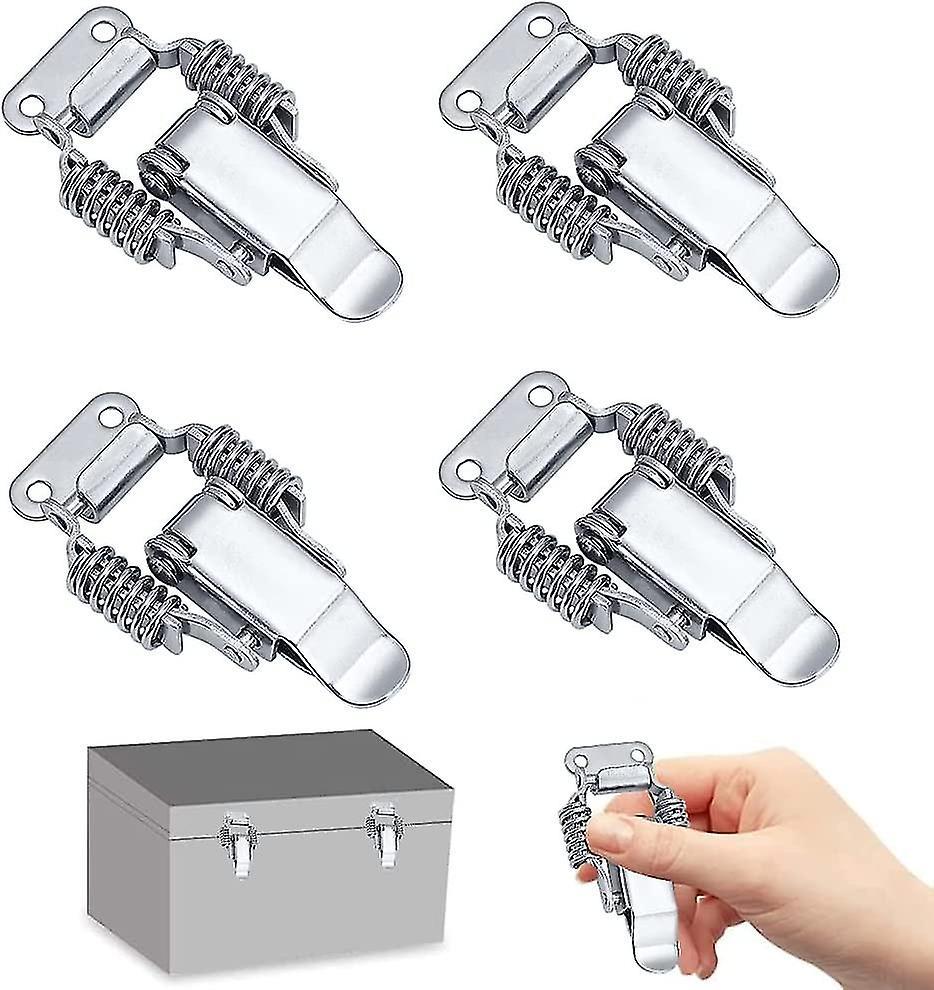 Simwell 4 Pcs Stainless Steel   Lever Latch Tension Latch Toggle Tension Latch Box Latch Lever Lock