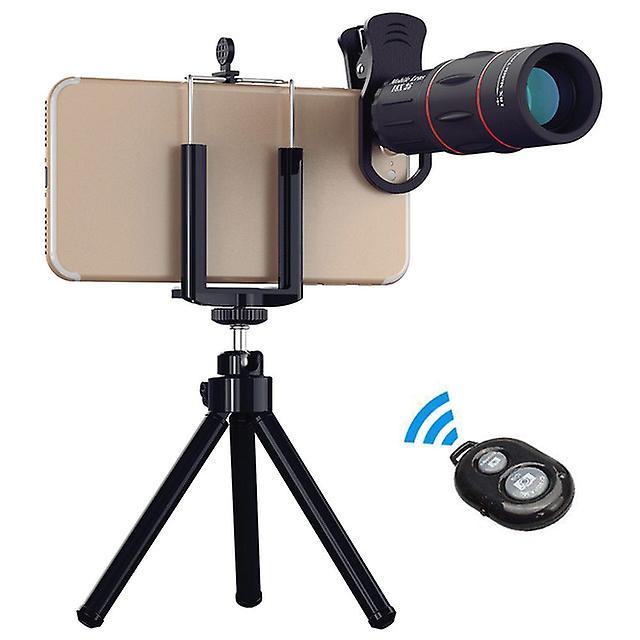 Telescopes 18x Telescope Zoom Lens Monocular Mobile Phone Camera Lenses For Iphone Samsung Smartphones For Camping Hunting Sports with tripod bluet