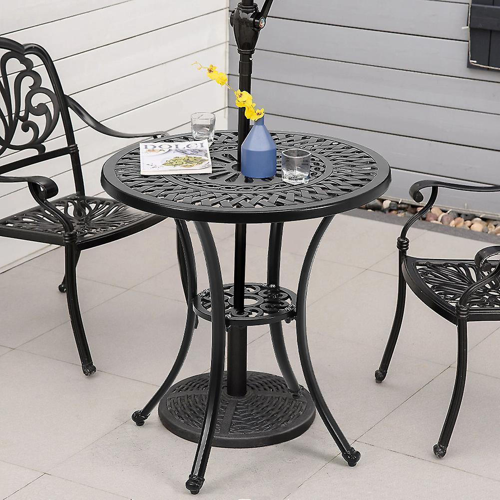 Living And Home Cast Aluminum Round Patio Dining Table for Outdoor Garden(Just Table)