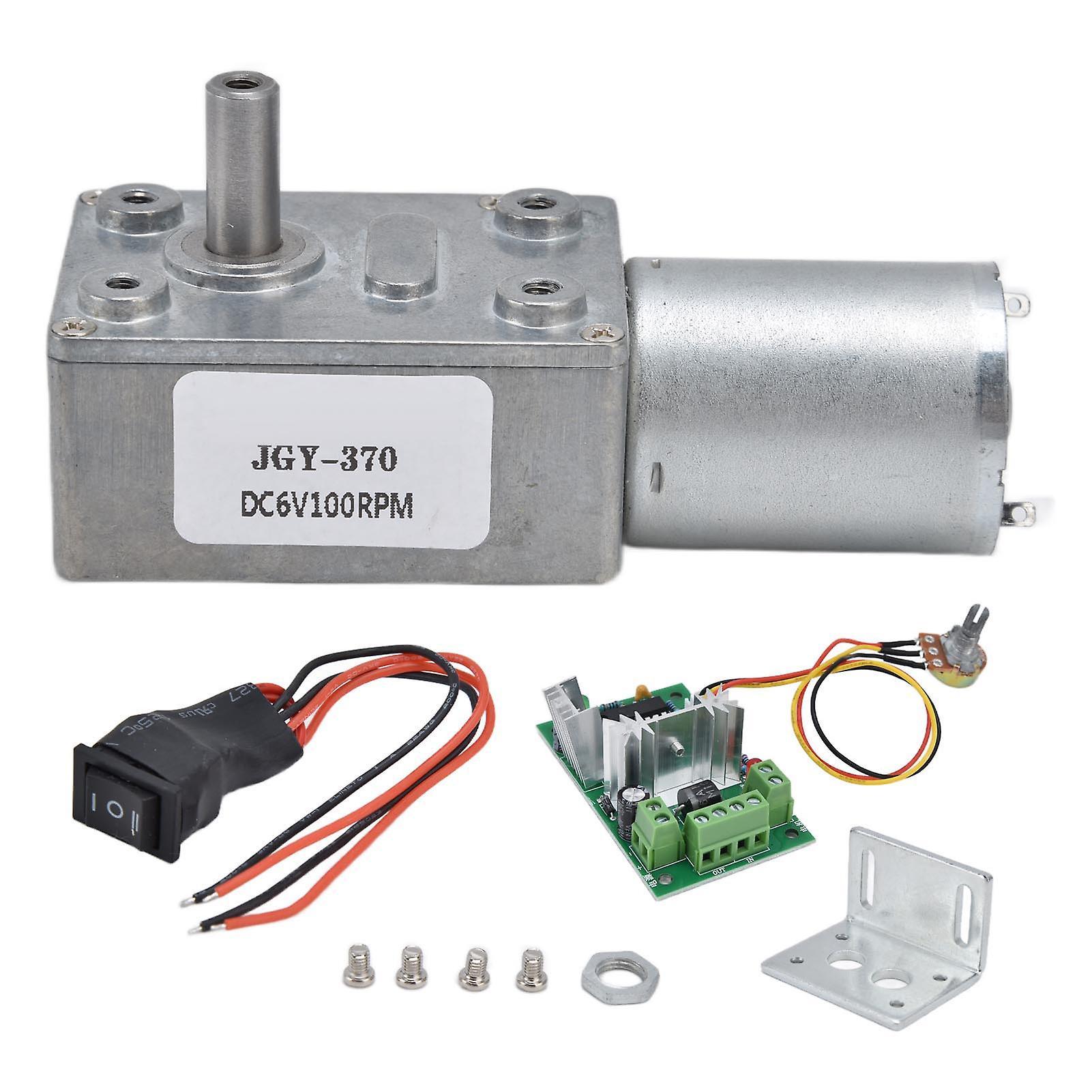 DC Turbo Worm Motor Mini DC Geared Turbo Worm Motor JGY370 6V 100RPM with Speed Controller