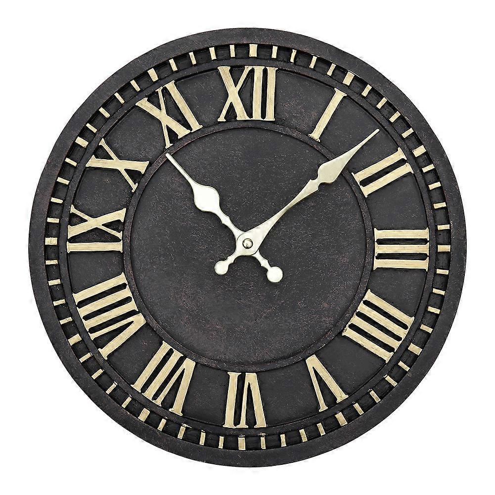 Living And Home Livingandhome Black and Gold Decorative Roman Numeral Wall Clock