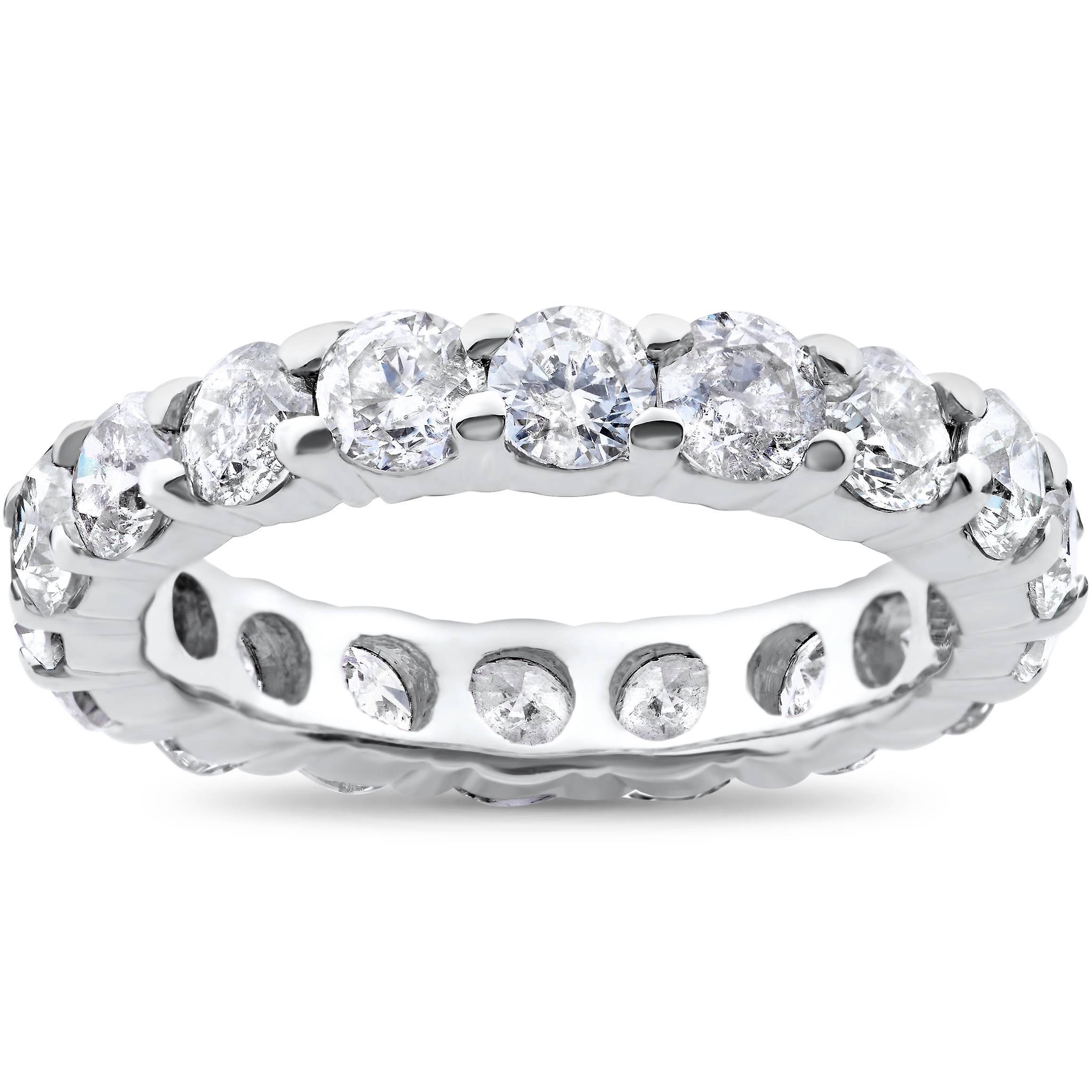 Pompeii3 3Ct Diamond Eternity Ring 14k White Gold Womens Wedding Band 9