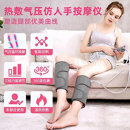 Loerss Leg Massager Calf Air Wave Squeeze Massager Household Electric Hot Compress Leg Foot Massager Leg Massager With Air Compression Grey Short E...