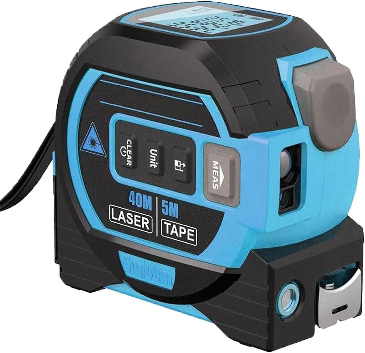 Fongwan Tape Measure 40m/60m, 3 In 1 Infrared Laser Tape Measuring Tape, 3 In 1 Digital Distance Meters With Lcd Display & Autolock blue