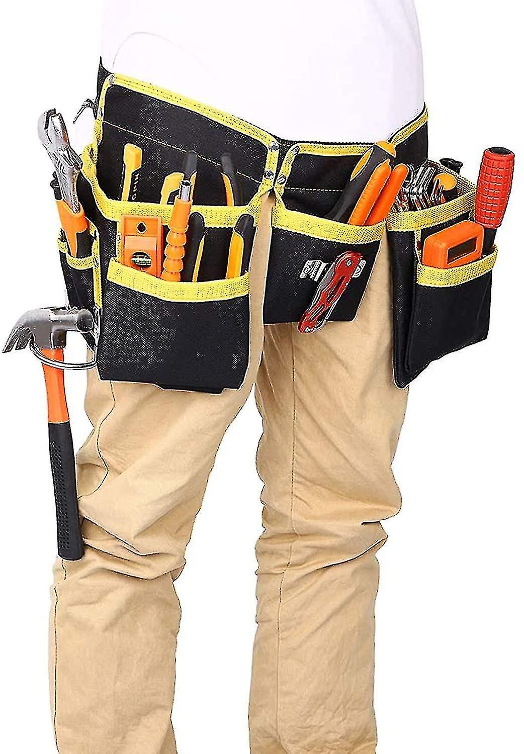 Whbyv Tool Belt With 11 Pockets, Tool Pouch, Waterproof Oxford Fabric, With Adjustable Straps, For Electricians, Carpenters, Builders