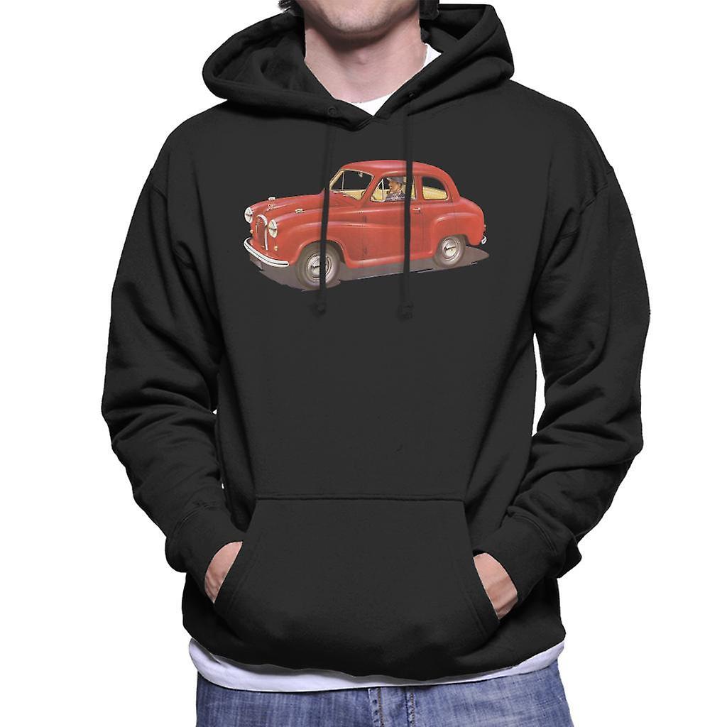 Austin A35 Red British Motor Heritage Men's Hooded Sweatshirt Black Large