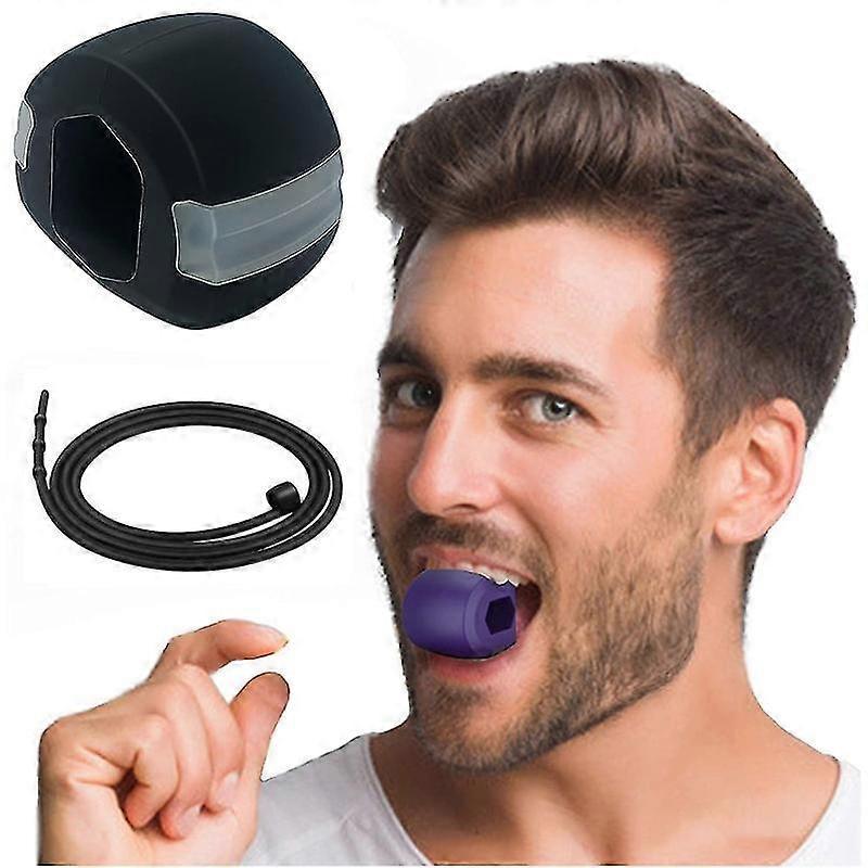 Rhafayre Double chin reducer jaw exercise ball jaw trainer V-shaped face lifter black