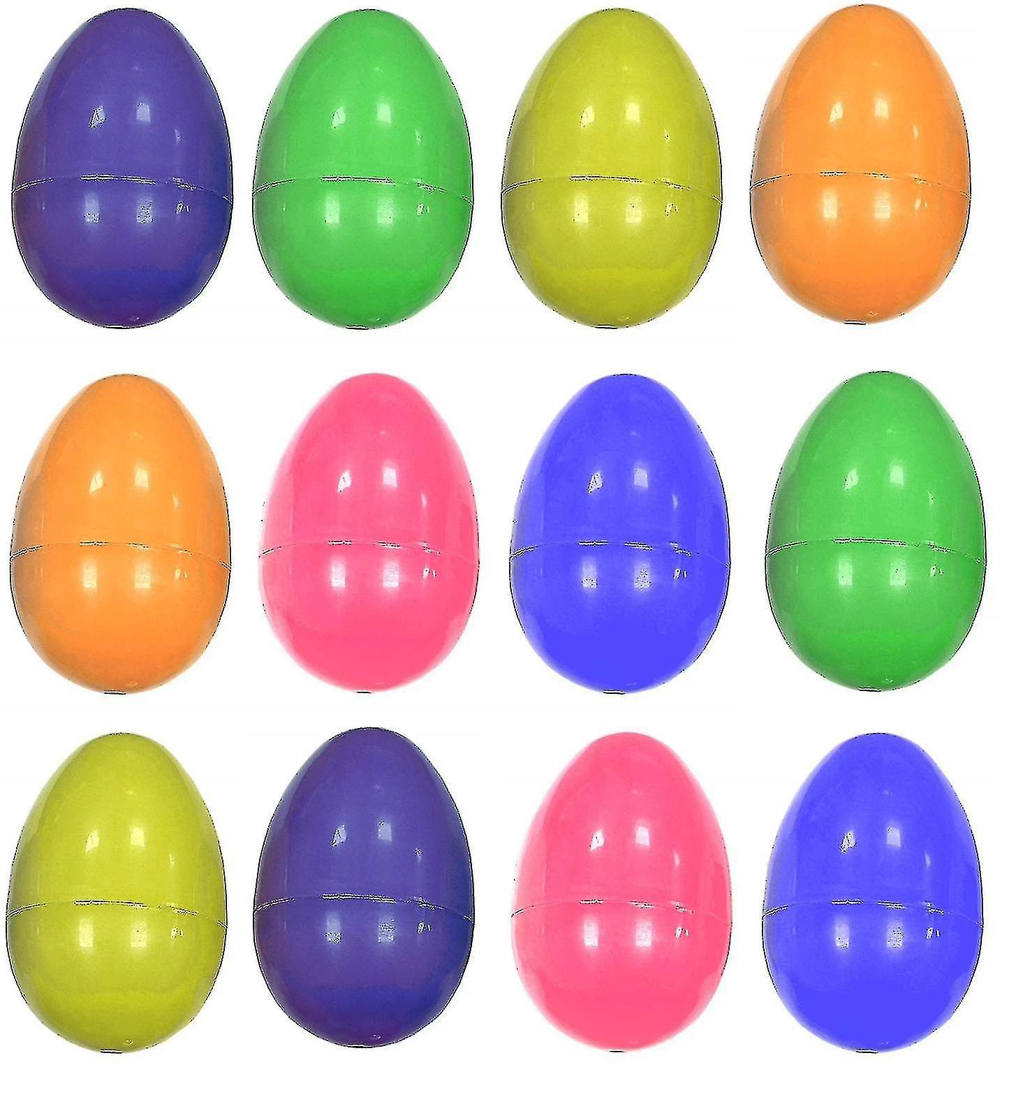 Tianzun 12 Plastic Filler Easter Eggs Fillable Egg Hunt 5.5cm Hollow Add Gift Treats