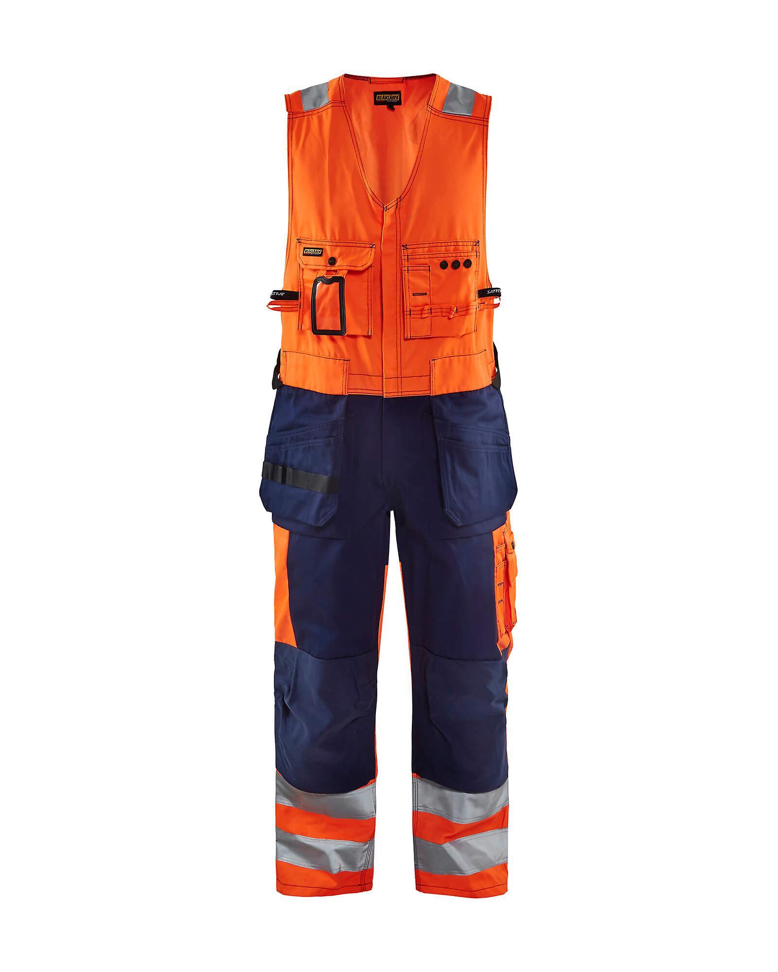 Blaklader 2653 workwear hi-vis overalls - mens (26531804) Orange/navy blue 30r