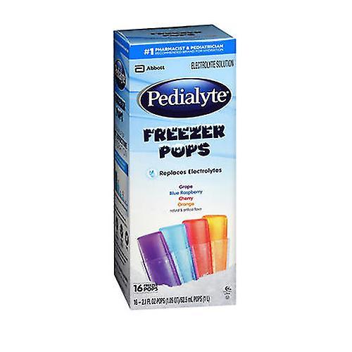 Pedialyte  Freezer Pops 16 Pack, Assorted Flavors 2.1 oz (Pack of 1)