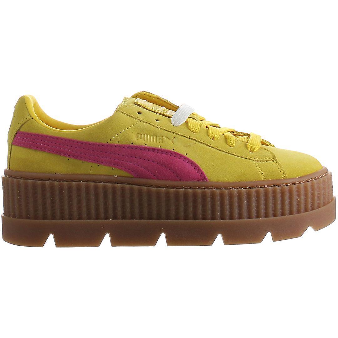 Puma Fenty By Rihanna Cleated Creeper Lace Up Suede Womens Trainers 366268 03 Yellow UK 3.5 US 6 EU 36