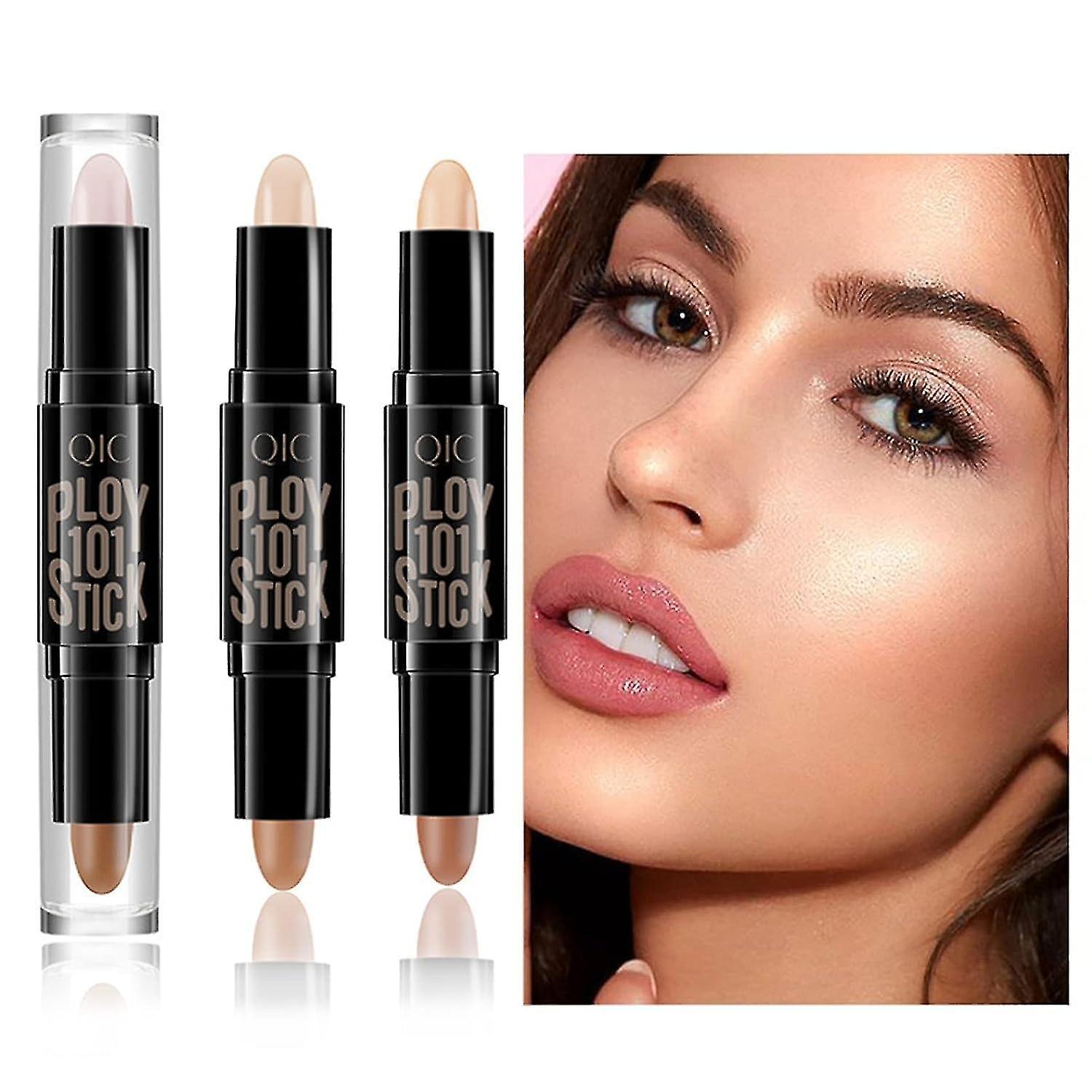 Jnnjv 3 Pcs Contouring Stick, 6 Colours Highlighter Concealer Stick, Contouring Pen, Contouring And Highlighter In One