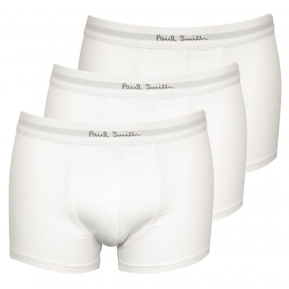 Paul Smith 3-Pack Classic Boxer Trunks, White Medium