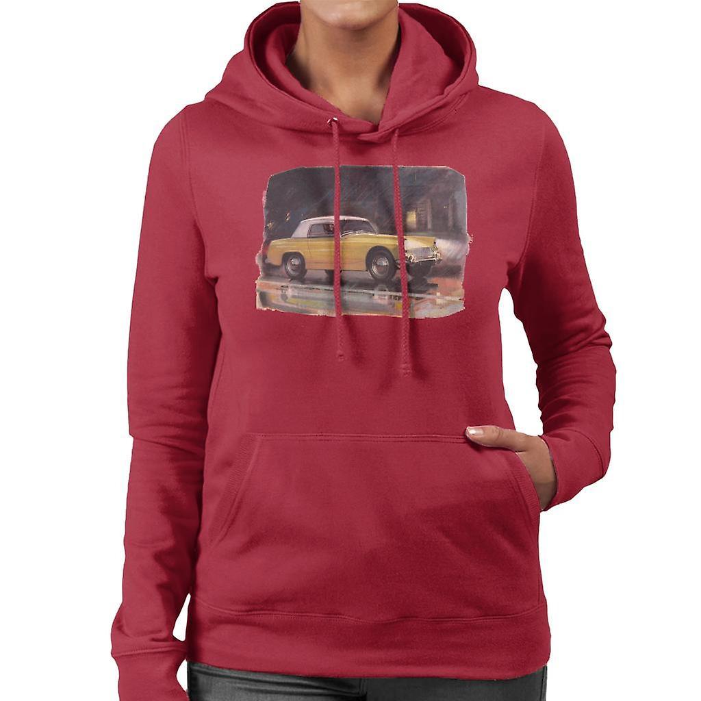 Austin Healey Yellow British Motor Heritage Women's Hooded Sweatshirt Cherry Red XX-Large