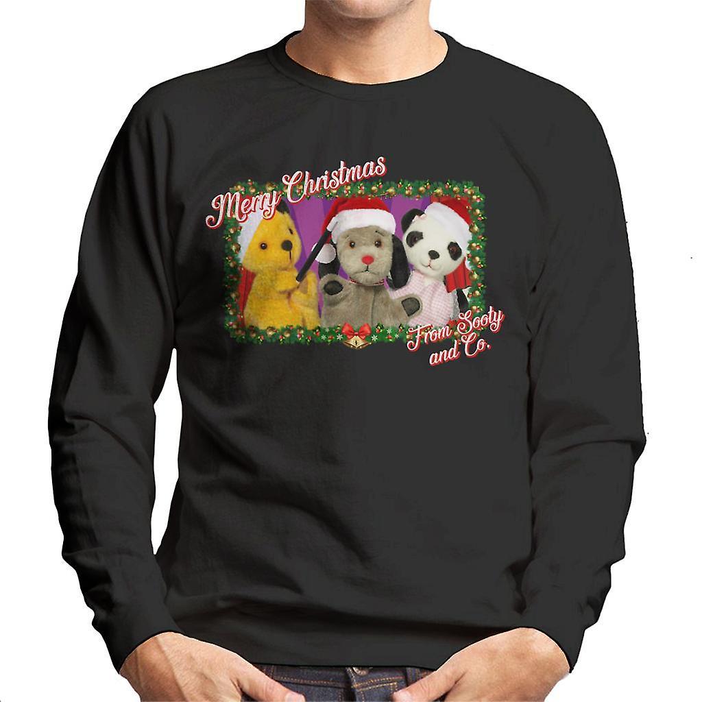 Sooty Christmas Merry Xmas From Sooty And Co Men's Sweatshirt Black Large