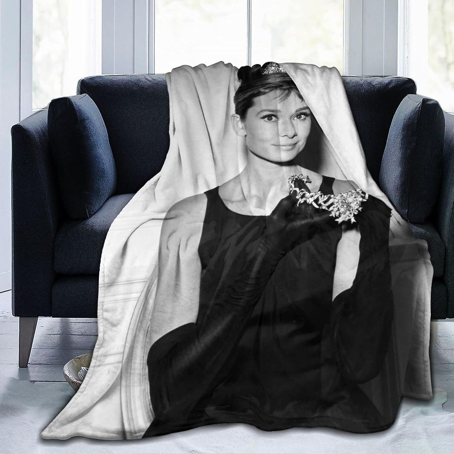 Kerota Flannel Throw Blanket Audrey Hepburn Throw Blanket Super Soft Lightweight Blankets Washable for Bed Sofa ABD9632 50x40in 125x100cm