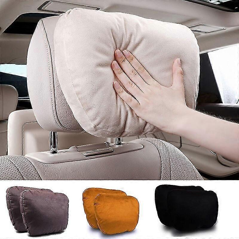 Walkbee luxury Quality Car seat Pillow Neck / Maybach Design S Class Ultra Soft Natrual Car Headrest Neck Support Seat Auto Accessories 1Pcs Black