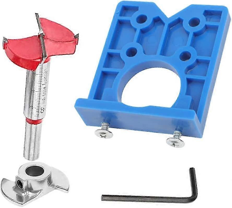 Lycxames Hinge Drilling Jig Set 3 Pieces Hinge Jig Drill Bit Sets Hinge Positioning Boring Guide Hinge Jig Hinge Hole Opener