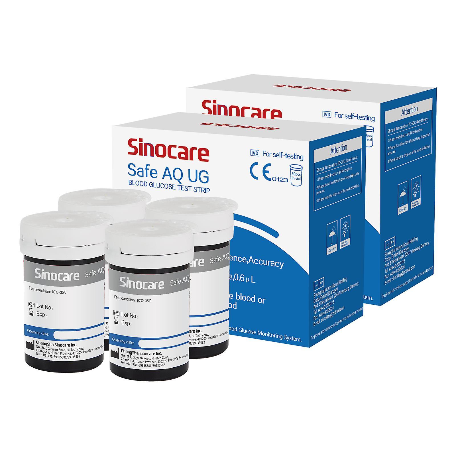 Sinocare Safe AQ UG Blood Glucose Strips and Lancets 50PCS 100G strips