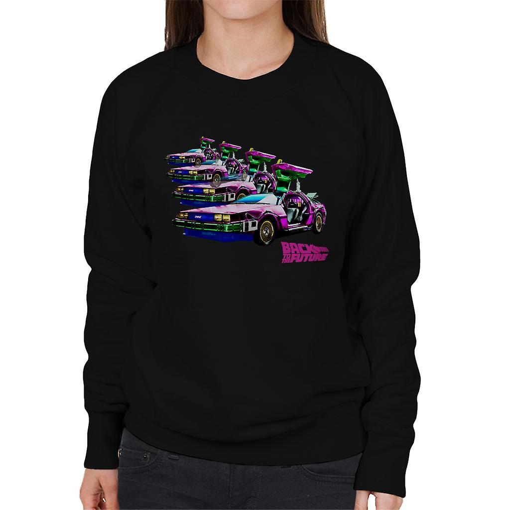 Back to the Future Delorean Mirrored Women's Sweatshirt Black Small