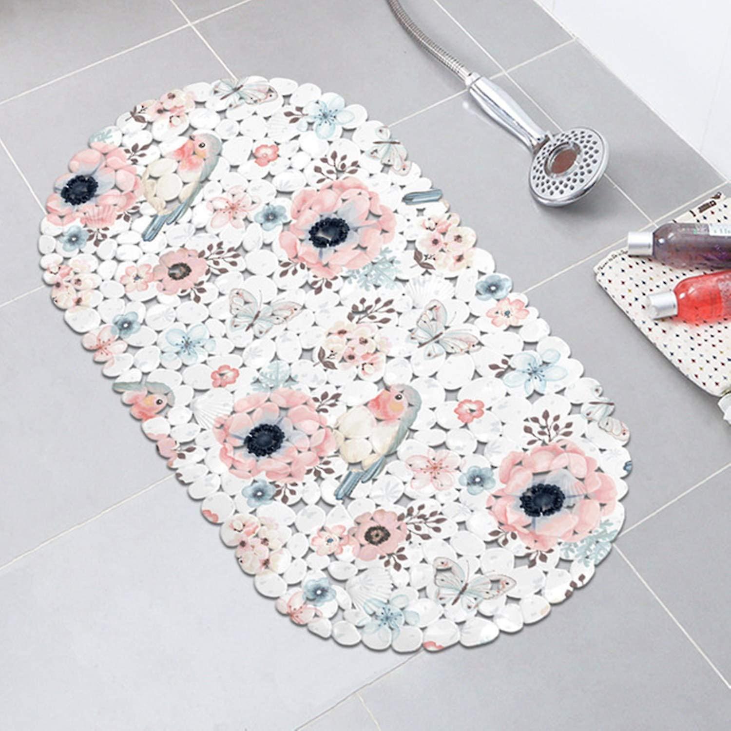 Heytea Bath Tub Shower Mat Non-slip Bathtub Mat Slip-resistant Bathroom Bathmat With Strong Suction Cups Drain Holes,washable?easy Clean 14x27 In-f...