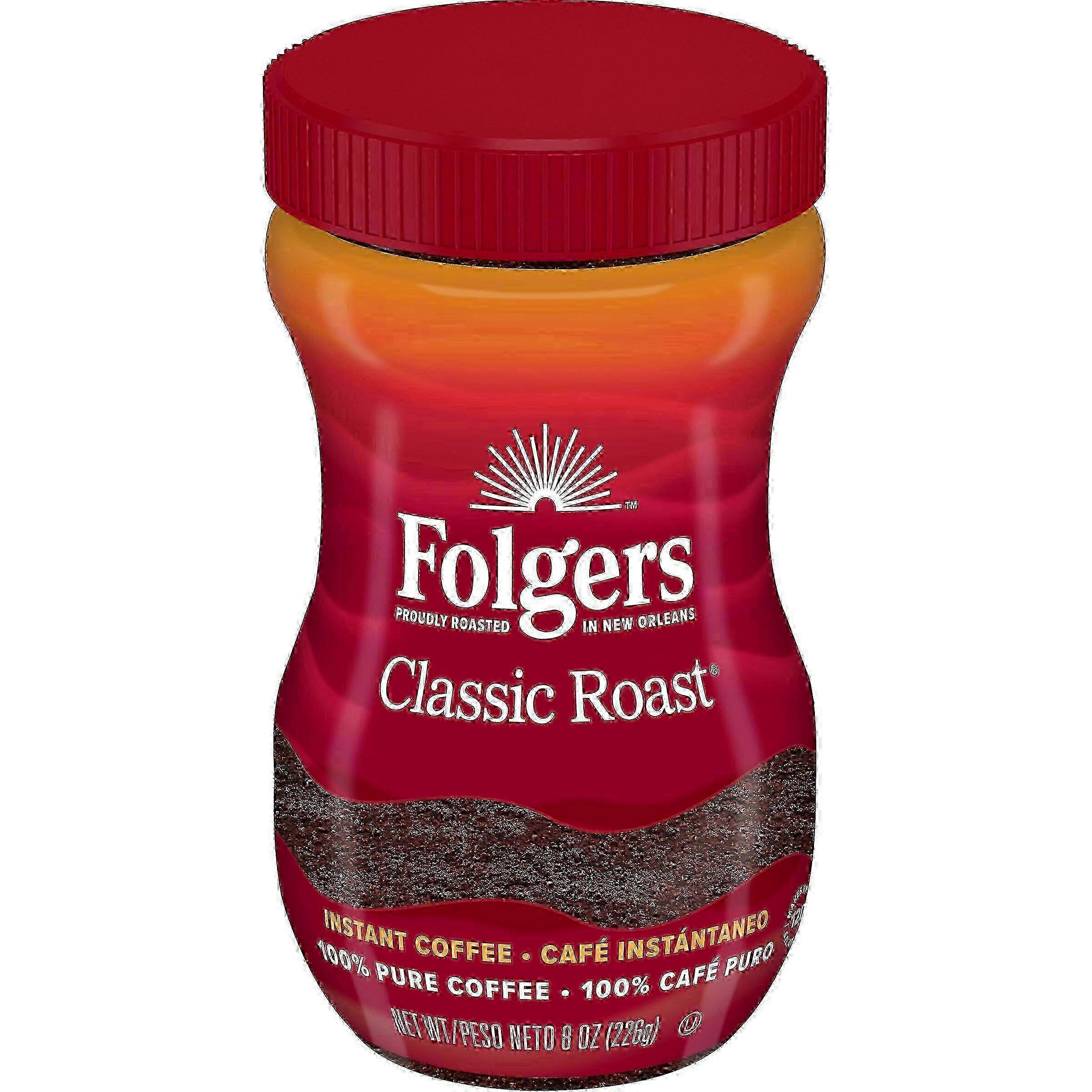 Folgers Classic Crystals Medium Roast Instant Coffee, 8 Oz