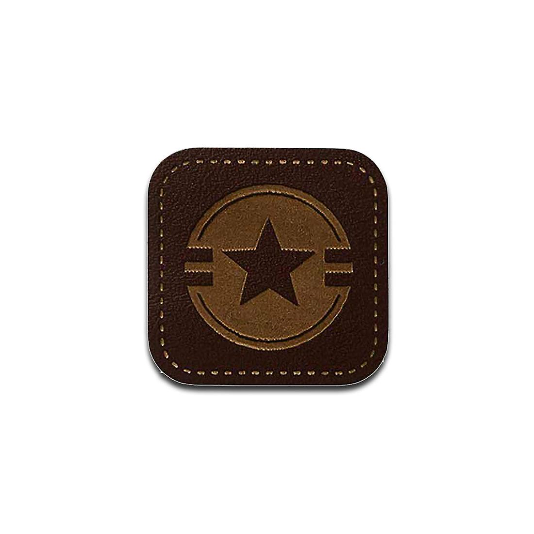 Mono-Quick Leather Star - Patch, Iron-on patch, Iron on, Size: 2.9 x 2.9 cm