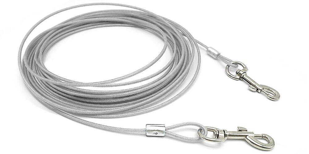 Didog Pet Dog Tie Out Cable Lead Leash Wire for Garden & Camping 10/16/32FTMetal Steel Silver 10M (32FT )