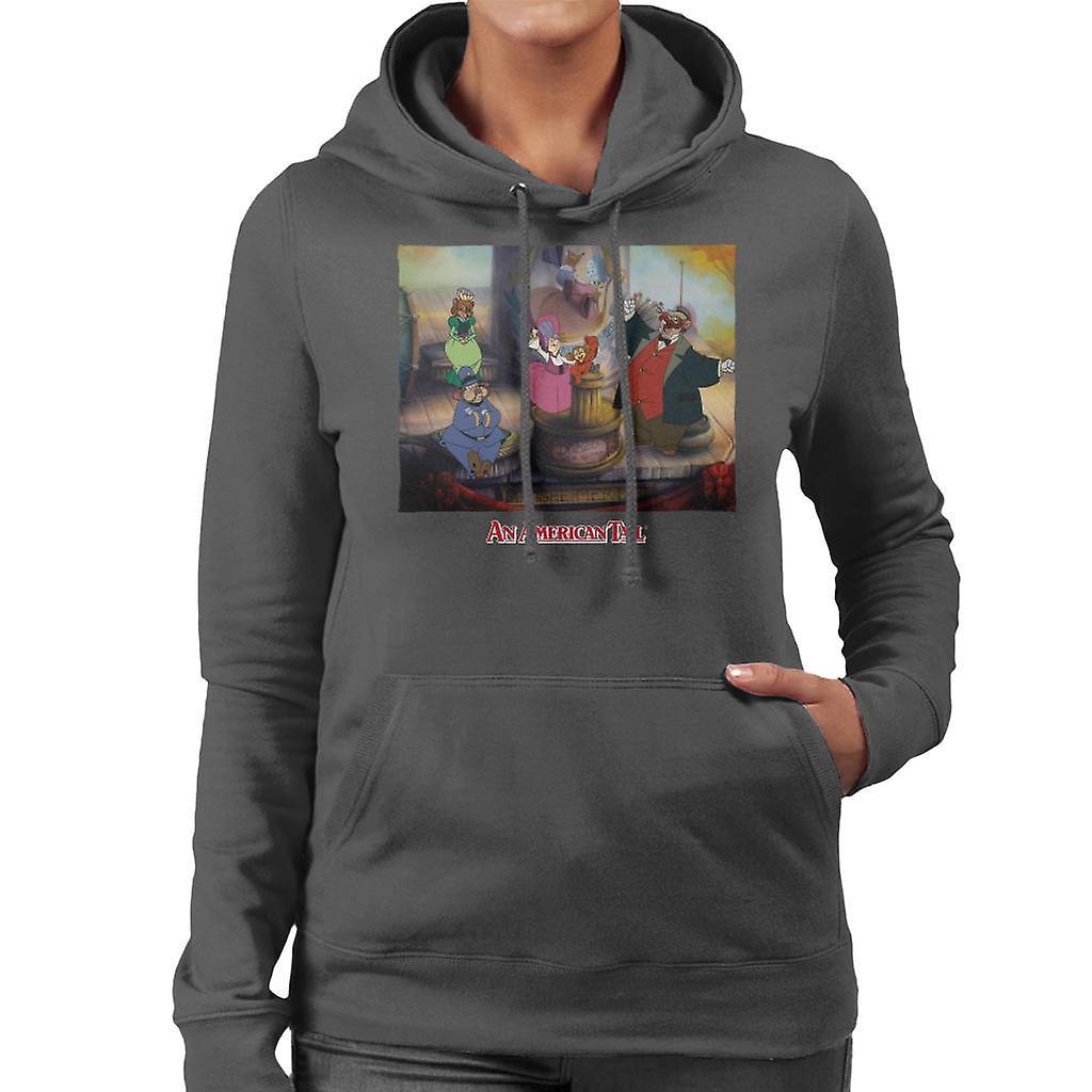 An American Tail Mausheimer Park Women's Hooded Sweatshirt Charcoal XX-Large