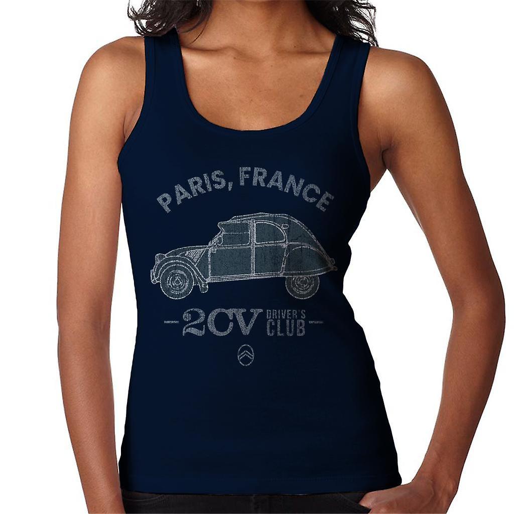 Citro�n Citroen 2CV Drivers Club Paris France Women's Vest Navy Blue XX-Large