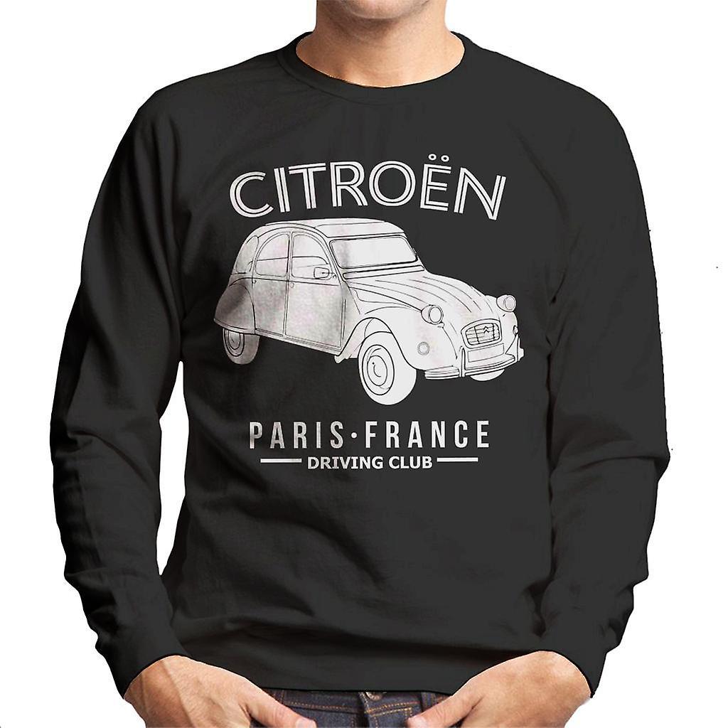 Citro�n Citroen Driving Club White 2CV Paris France Men's Sweatshirt Black Large