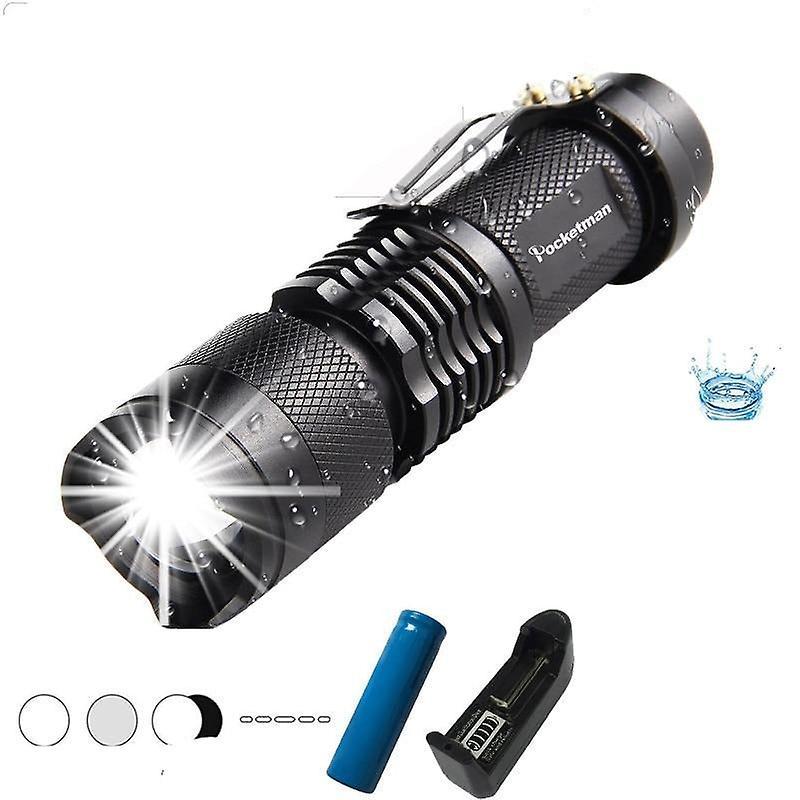 Slowmoose Brightes Mini L2 Led, Flashlight Q5 T6 Torch Adjustable Focus- Zoom Flash Light L2-Brightest