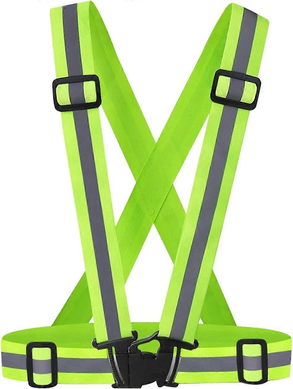 Augro Reflective Vest Fluorescent Safety,High Visibility ,Adjustable Elastic ,Waistband