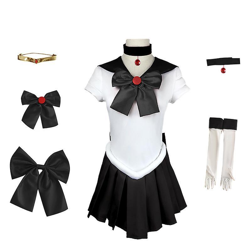 Jielin Anime Outfits Moon Cosplay Costume For Women Girls BLACK 2XL