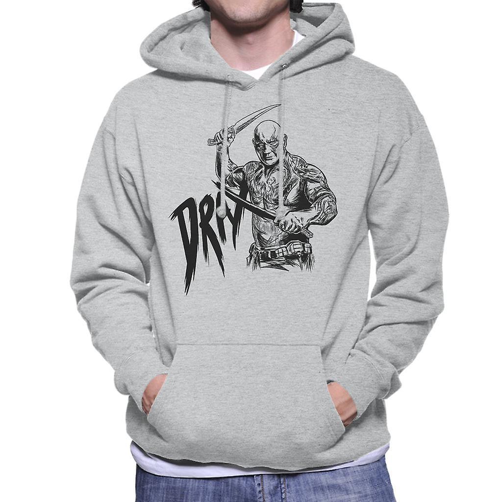 Marvel Guardians Of The Galaxy Vol 2 Drax The Destroyer Men's Hooded Sweatshirt Heather Grey X-Large