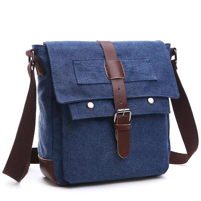 The Brands Market Fashion casual canvas practical business bag Deep blue Small