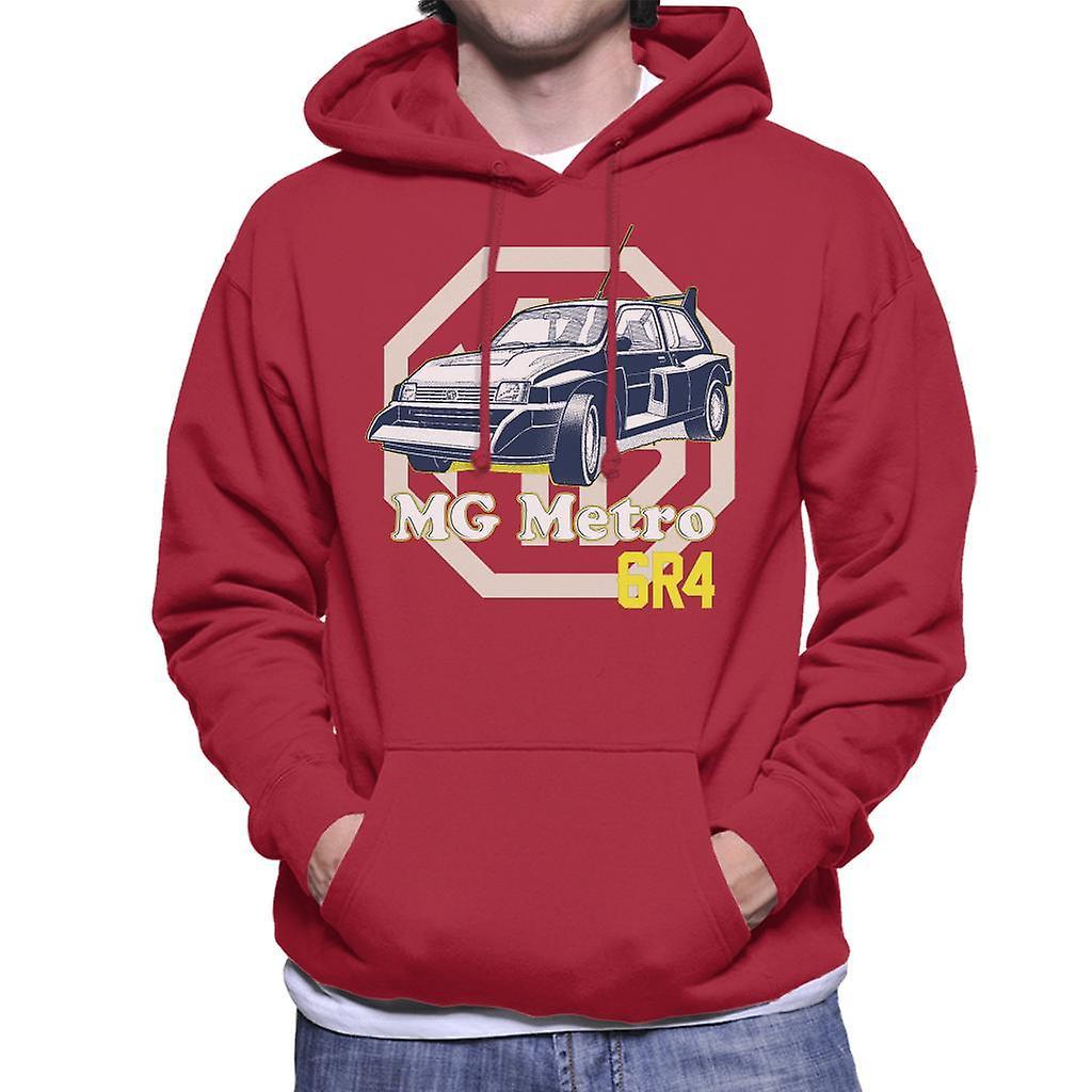 MG Metro 6R4 British Motor Heritage Men's Hooded Sweatshirt Cherry Red Medium