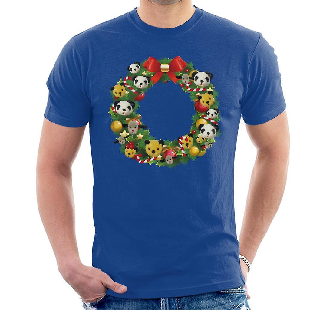 Sooty Christmas Wreath Men's T-Shirt Royal Blue Large