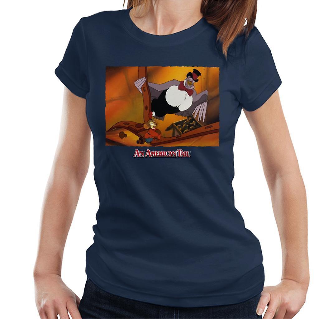 An American Tail Fieval And Henri Le Pigeon Women's T-Shirt Navy Blue Large