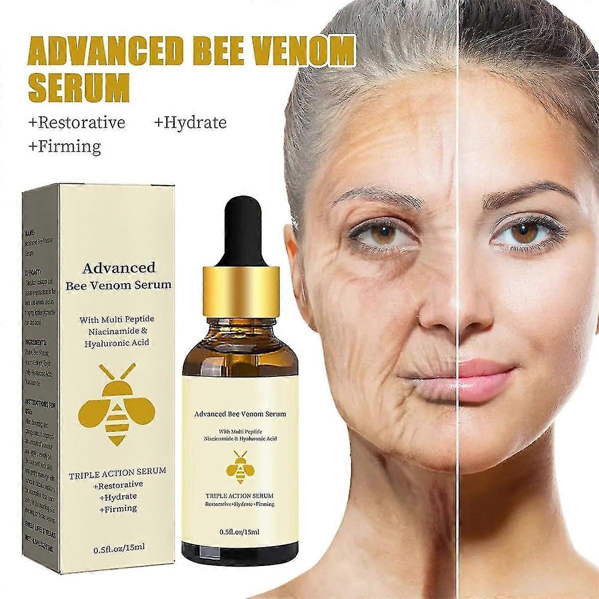 Shanxi Shuishuidiansan Trading Advanced Bee Venom Serum For Face, Skin Plumping Anti-aging Facial Serum, Bee Venom Firming Essence Reduce Fine Lines